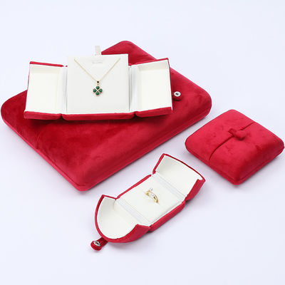 Chine Fabrication en gros Boîte à bijoux de luxe Emballage Personnalisé haut de gamme Collier Bracelet Boucles d'oreilles Bague Emballage double porte Velours rouge Boîte à bijoux avec logo