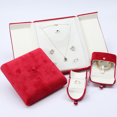 Chine Fabrication en gros Boîte à bijoux de luxe Emballage Personnalisé haut de gamme Collier Bracelet Boucles d'oreilles Bague Emballage double porte Velours rouge Boîte à bijoux avec logo