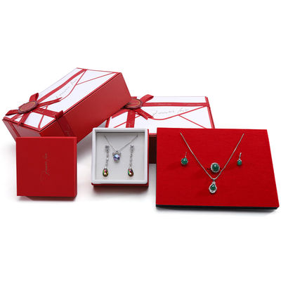 Coffret cadeau de luxe de stockage en carton papier bijoux avec carte de voeux pop-up