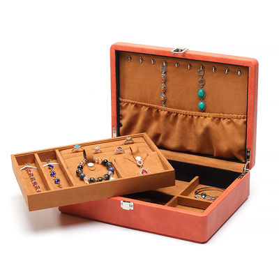 Portable espace spacieux faux bijoux en cuir organisateur de boucle de luxe pour les voyages