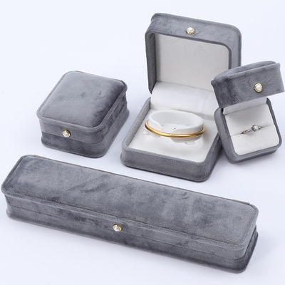 acheter Boîte à bijoux en velours à perles de coin gris rond Boîte à bijoux de luxe online manufacture