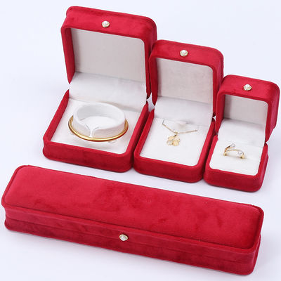 acheter Boîte à bijoux en velours rouge doux boîte d'emballage de luxe ensemble pour bracelet pendentif d'anneau online manufacture