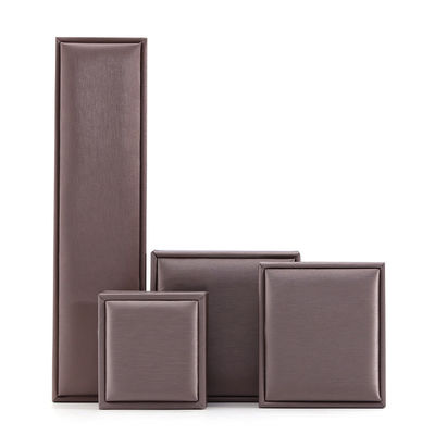 Finition de pinceau de kaki Joaillerie en faux cuir Packaging de luxe Set de boîte de velours