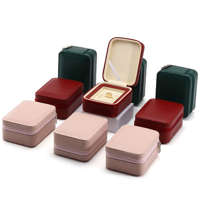 Emballage de boîte à bijoux de taille personnalisée avec fermeture à glissière et bordure épaisse interne