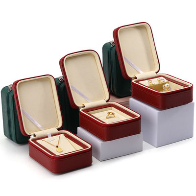 Emballage de boîte à bijoux de taille personnalisée avec fermeture à glissière et bordure épaisse interne