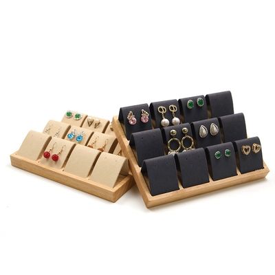 acheter Couvercle en velours doux Dépositif de bijoux en bois Plateau d'affichage pour oreille online manufacture