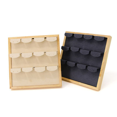 4x3 Pratique multi-cellule Détecteur de bijoux en bois Stand pour boucles d'oreilles Pendant