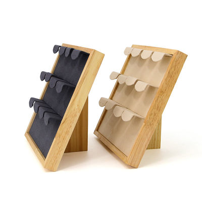 4x3 Pratique multi-cellule Détecteur de bijoux en bois Stand pour boucles d'oreilles Pendant