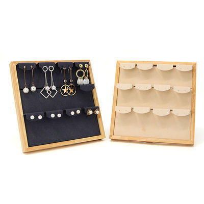 4x3 Pratique multi-cellule Détecteur de bijoux en bois Stand pour boucles d'oreilles Pendant