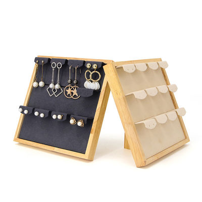 4x3 Pratique multi-cellule Détecteur de bijoux en bois Stand pour boucles d'oreilles Pendant