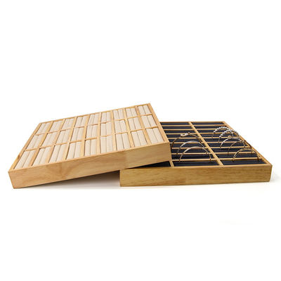 3x9 Compact Joaillerie en bois massif anneau de stockage plateau d'affichage pour le spectacle de luxe