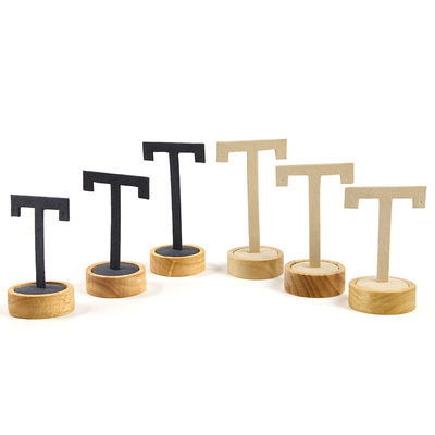 Couverture en cuir en forme de T, écran de goutte à oreille, stand de bijoux, exposition de luxe.