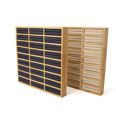 3x9 Compact Joaillerie en bois massif anneau de stockage plateau d'affichage pour le spectacle de luxe