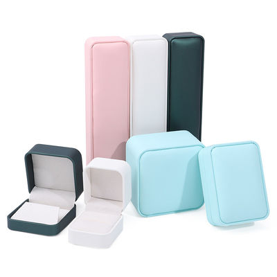 Boîte de rangement de bijoux en cuir en PU à toit convexe multicolore