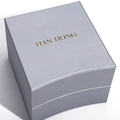 Boîte à bijoux en cuir en PU en forme d'arc en argent