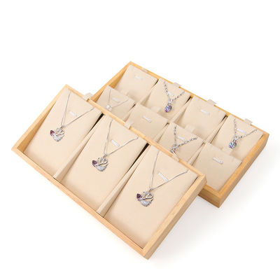 Plateau de stockage de collier en bois massif à cellules multiples