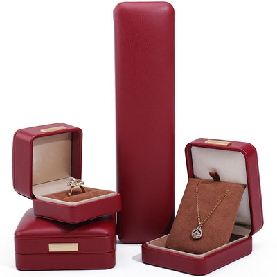 Effets flottants en cuir PU rouge Luxe bijoux boîte d'emballage