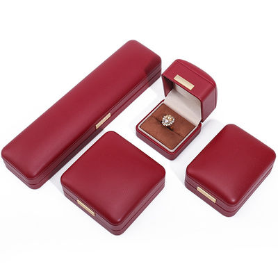 Effets flottants en cuir PU rouge Luxe bijoux boîte d'emballage