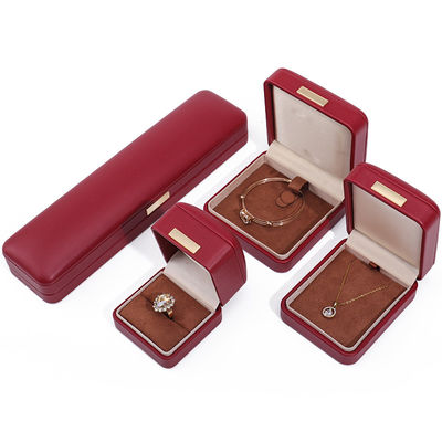 Effets flottants en cuir PU rouge Luxe bijoux boîte d'emballage