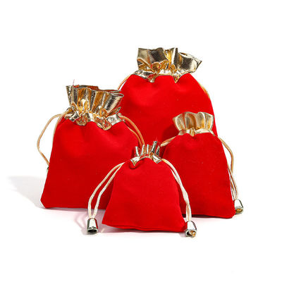 Sac à bijoux en velours à cordes à l' or