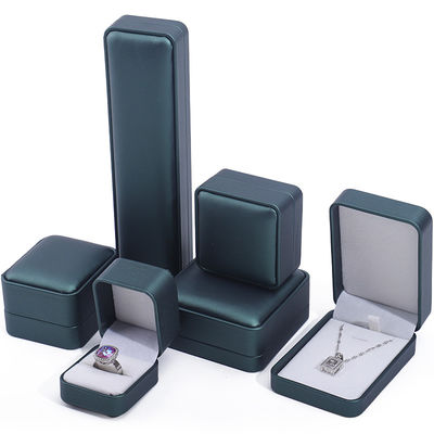 Vert foncé Noble faux cuir bijoux Casse de rangement Délicieux emballage de luxe