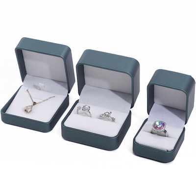Vert foncé Noble faux cuir bijoux Casse de rangement Délicieux emballage de luxe