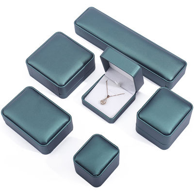 Vert foncé Noble faux cuir bijoux Casse de rangement Délicieux emballage de luxe