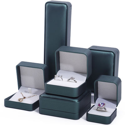Vert foncé Noble faux cuir bijoux Casse de rangement Délicieux emballage de luxe