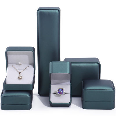 Vert foncé Noble faux cuir bijoux Casse de rangement Délicieux emballage de luxe