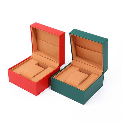 Boîte de rangement de montres en cuir en PU avec poche intérieure pour bijoux