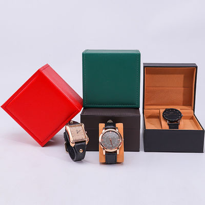 Boîte de rangement de montres en cuir en PU avec poche intérieure pour bijoux