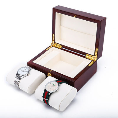 Boîte de rangement de montres de luxe en bois inoxydable OEM avec fermeture au bouton