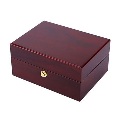 Boîte de rangement de montres de luxe en bois inoxydable OEM avec fermeture au bouton