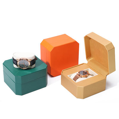 Boîte de montre en cuir de luxe avec douce doublure de velours pour cadeau