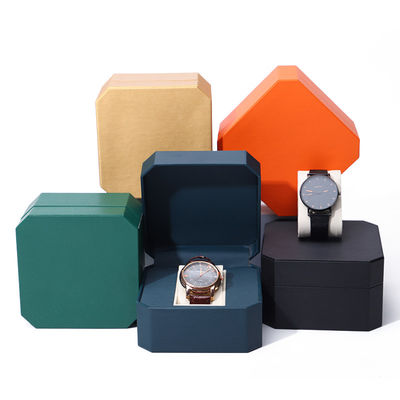 Boîte de montre en cuir de luxe avec douce doublure de velours pour cadeau