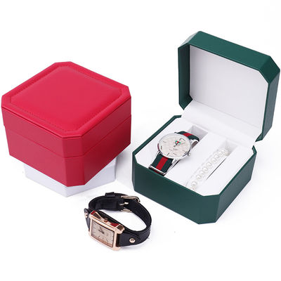 Casse de garde de montre en cuir octogonale Compartiments multiples pour emballage cadeau