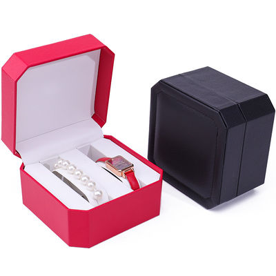 Casse de garde de montre en cuir octogonale Compartiments multiples pour emballage cadeau