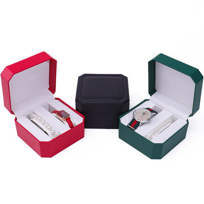 Casse de garde de montre en cuir octogonale Compartiments multiples pour emballage cadeau