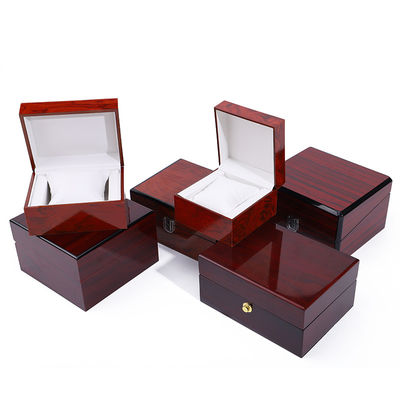 Exquise boîte de garde de montres de luxe en bois brillant personnalisable