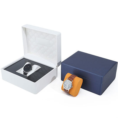 Boîte de montres en cuir en PU à douceur de toucher Emballage de luxe avec un intérieur en bois élégant