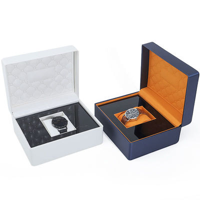 Boîte de montres en cuir en PU à douceur de toucher Emballage de luxe avec un intérieur en bois élégant