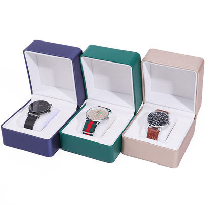 Coiffure en faux en cuir lisse, boîte de rangement de montres, confectionnée à la main, packaging chic et luxueux pour hommes