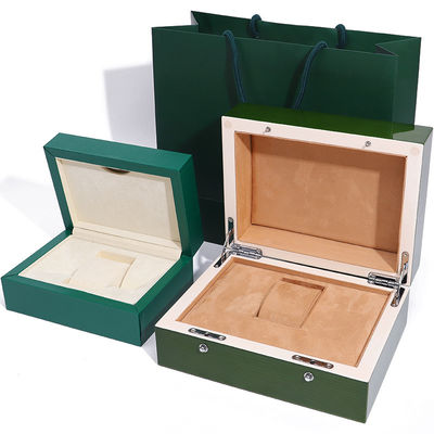 acheter Boîte de montres en bois vert haut de gamme pour l'emballage de cadeaux de luxe avec sac à main retourné online manufacture