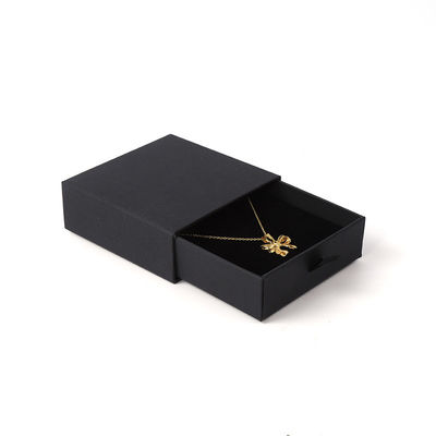 Boîte à bijoux rectangulaire écologique en papier carré rose avec tiroir