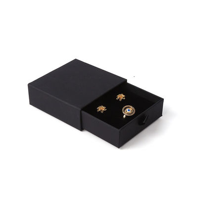 Fabrication en gros Eco-friendly cadeau de luxe Box de bijoux personnalisé Logo personnalisé Anneau Collier Boucle d'oreille Bracelet Emballage Carton noir Papeterie tiroir Box de bijoux