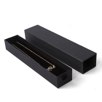 Boîte à bijoux rectangulaire écologique en papier carré rose avec tiroir