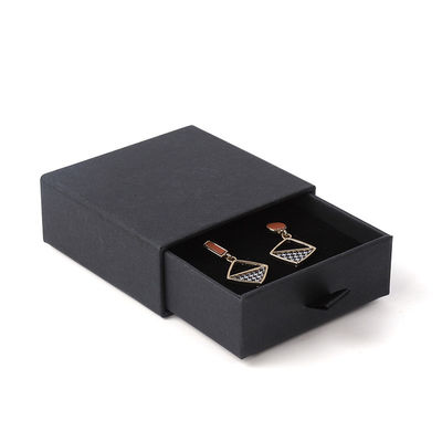 Boîte à bijoux rectangulaire écologique en papier carré rose avec tiroir