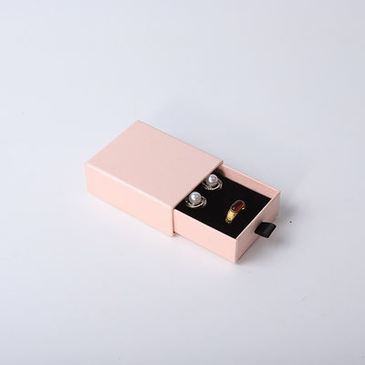 Fabrication en gros Eco-friendly cadeau de haute qualité Box de bijoux personnalisé personnalisé Ring Collier Boucle d'oreille Bracelet Emballage rose Carton papier tiroir Jeuilleux Box avec logo
