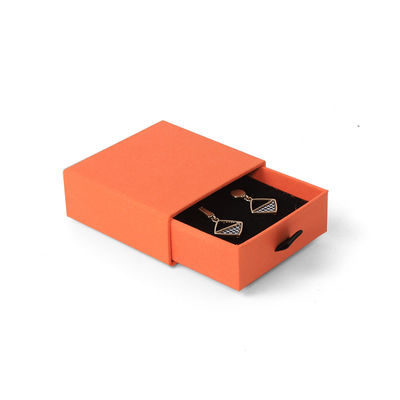 Fabrication en gros Eco Friendly cadeau de haute qualité Jeuillerie Boîte personnalisée personnalisée Anneau Collier Boucle d'oreille Bracelet Emballage Orange Carton Papeter Drawer Jeuillerie Boîte avec logo