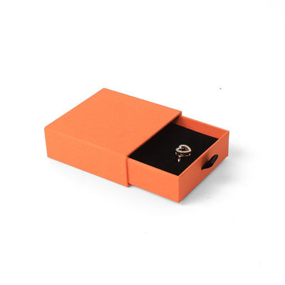 Fabrication en gros Eco Friendly cadeau de haute qualité Jeuillerie Boîte personnalisée personnalisée Anneau Collier Boucle d'oreille Bracelet Emballage Orange Carton Papeter Drawer Jeuillerie Boîte avec logo